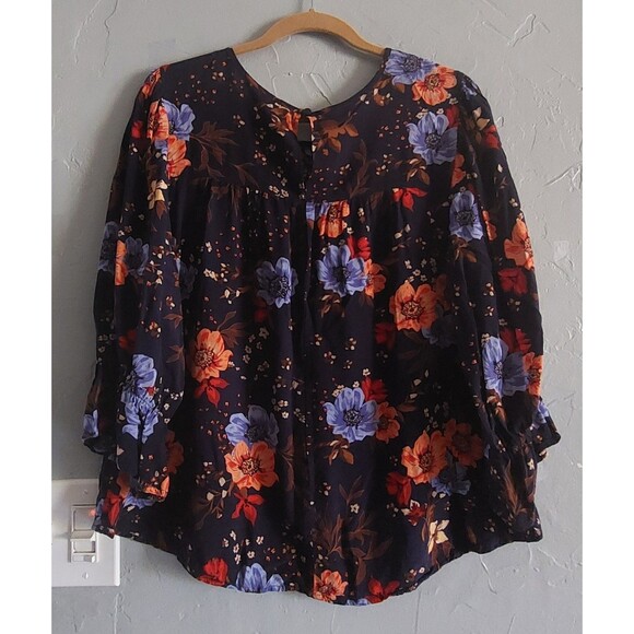 Unique Spectrum Tops Blouse Floral,crochet, 1X,Rayón,20 Inch Of Armp To Armp - Picture 4 of 10